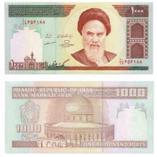 Банкнота 1000 риалов 1992-2006. Иран (Pick 143g) Подпись 35. Из банковской пачки UNC