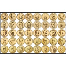 Набор памятных монет, 1 доллар США. Монетный двор Денвер. Из банковского ролла (39 монет)