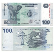 Банкнота 100 франков 2013 год. Конго. Pick 98b. Из банковской пачки (UNC)