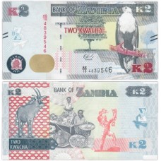 Банкнота 2 квача 2018 год. Замбия. Pick 49d. Из банковской пачки (UNC)