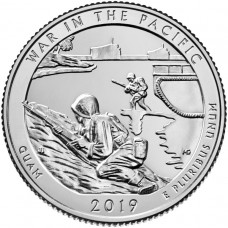 Национальный монумент воинской доблести в Тихом океане. 25 центов 2019 года США. №48. (монетный двор Денвер) (UNC)
