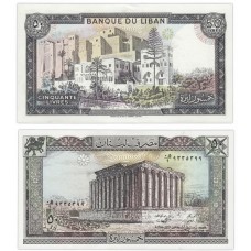 Банкнота 50 ливров 1988 года. Ливан UNC