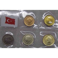 Набор монет Турции.  (5 монет)