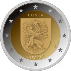Историческая область Латгале. 2 евро 2017 года. Латвия (UNC)