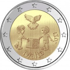 Мир. 2 евро 2017 года. Мальта (UNC)