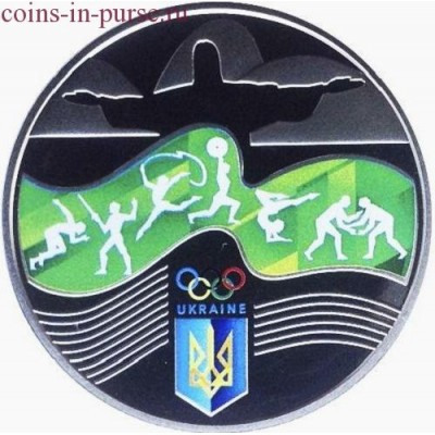Игры XXXI Олимпиады в Рио-де-Жанейро (Бразилия). Монета 2 гривны  2016 год. Украина