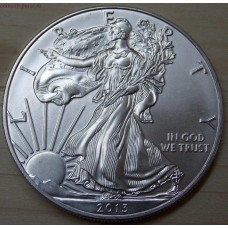1 доллар США «Шагающая свобода» 1 унция серебра 2013 года. США
